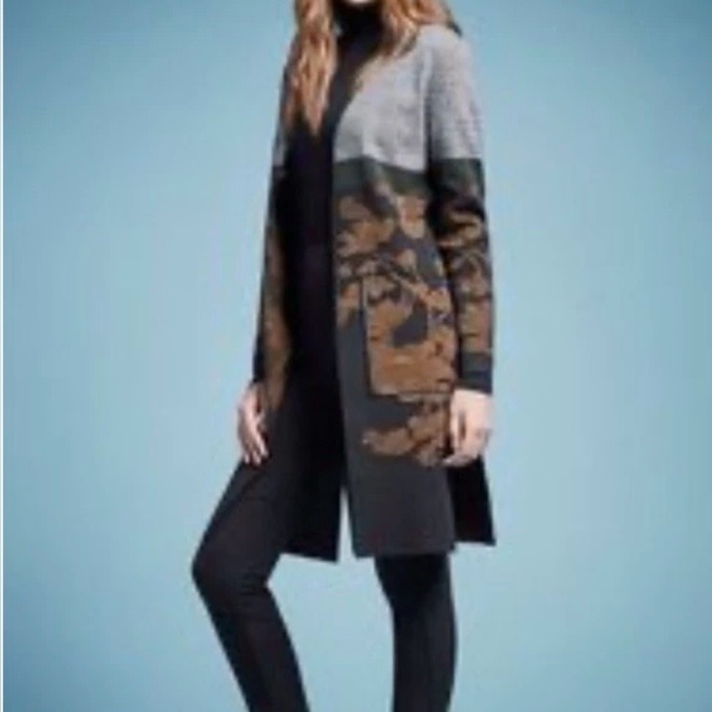 Carlisle Knit Sweater Jacket Duster Multi Print